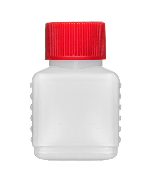 The 50 ml HDPE bottle Quadro 50  is perfect choice for small sizes  in cosmetic industry or household chemicals.  This series of bottles is presented in different volumes: 50 ml and 1000 ml.