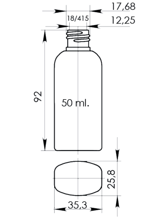 Flacon cosmetic din plastic. Cumpara ambalaje cosmetice in Europa, Romania.