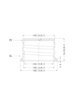 Aluminum cap SM7752 18/410