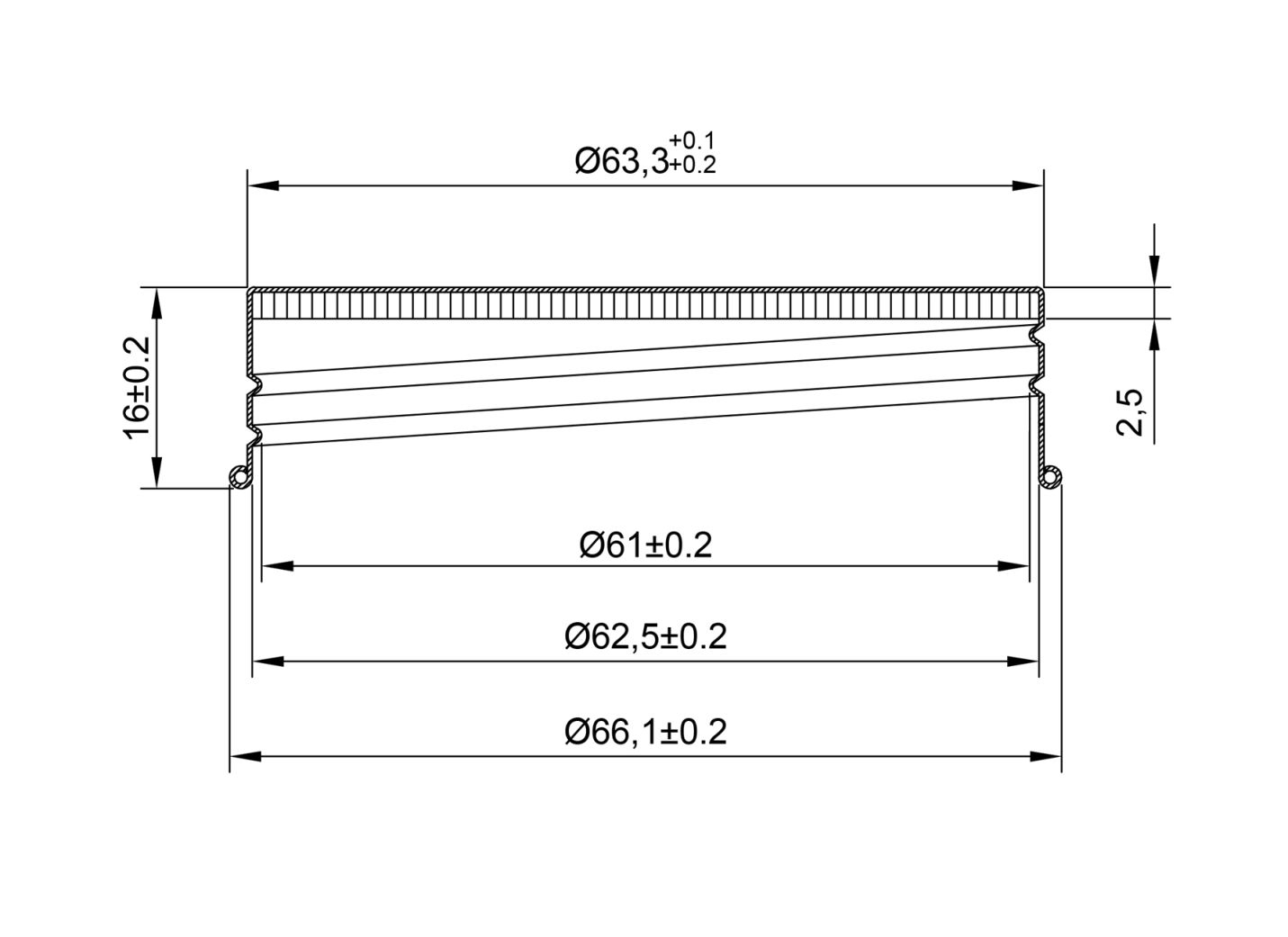 Aluminum cap LP-63ALU