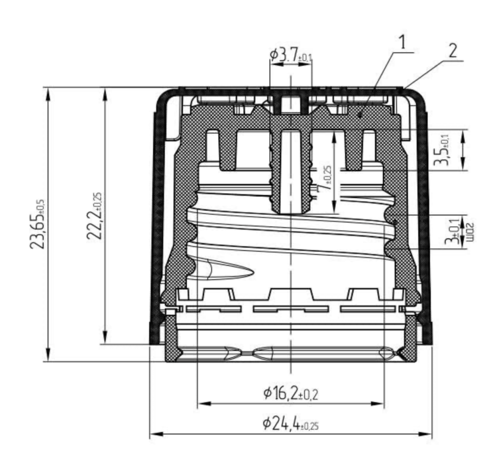 CRC Closure with sealing cone CRC 18-TE12-0035-0037